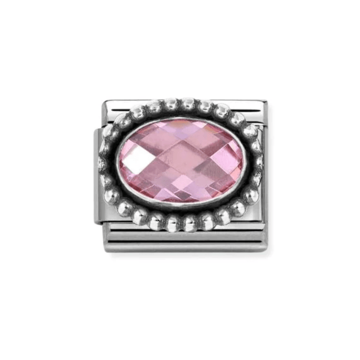 Nomination Classic Silver CZ Light Pink Oval Beaded Charm - MococoNomination330607/0038033497566010Charms
