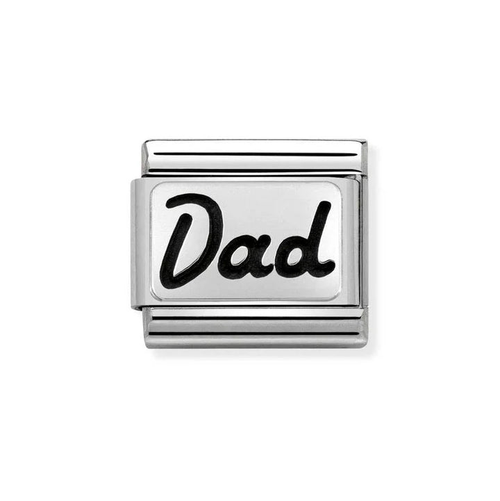 Nomination Black Starter Bracelet With Silver Dad