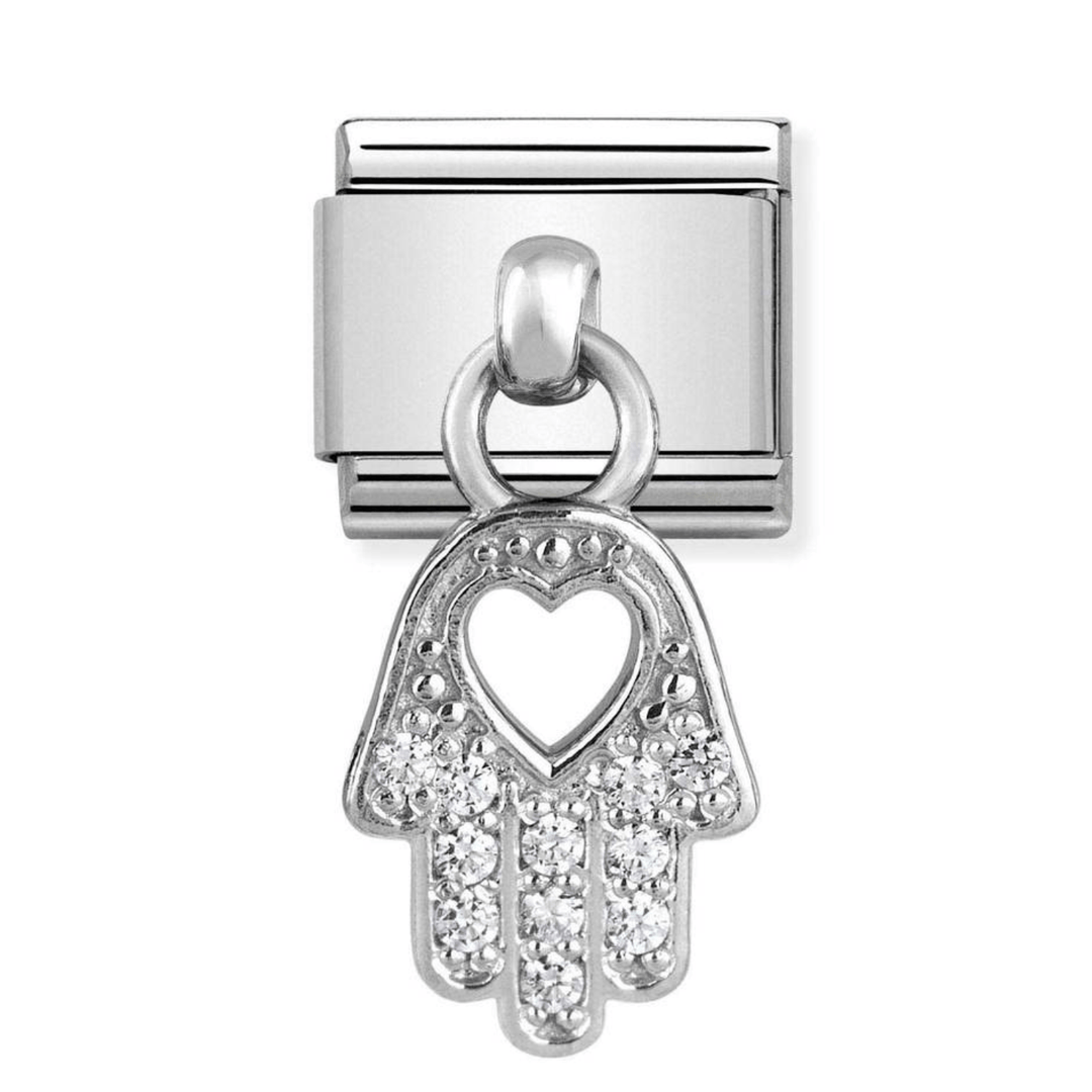 Nomination Classic Silver Dangle CZ Hand of Fatima Pendant Charm - MococoNomination331800/208033497399793Charms and Links