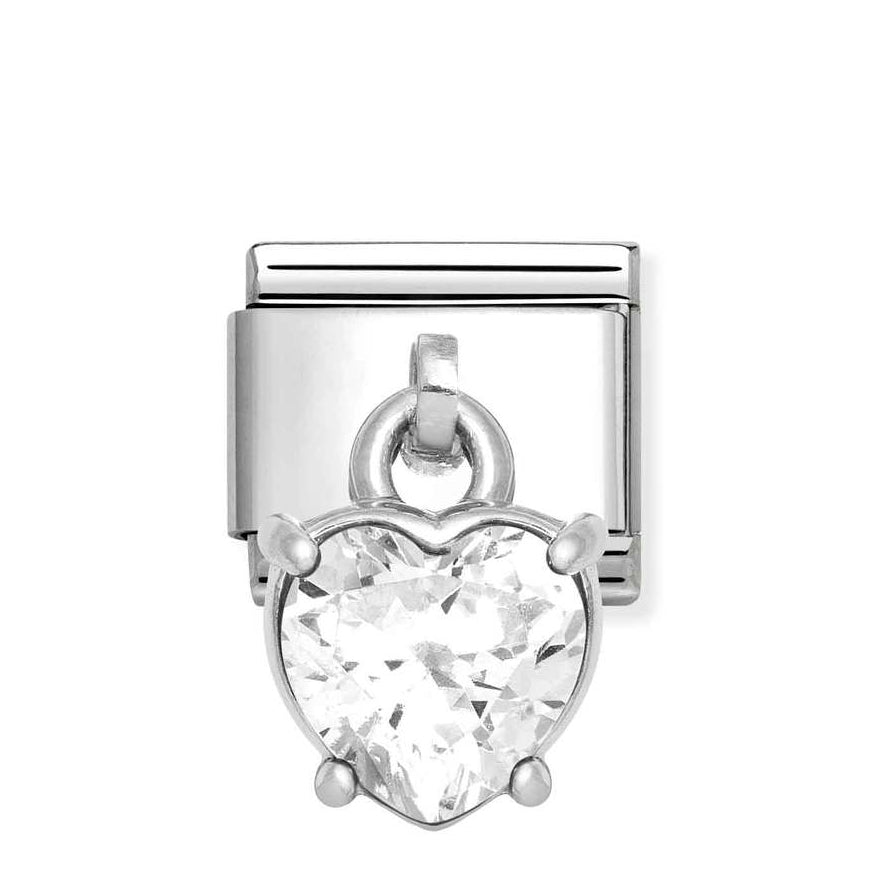 Nomination Classic Silver Dangle CZ Heart Charm - MococoNomination331812/128033497538024Charms and Links