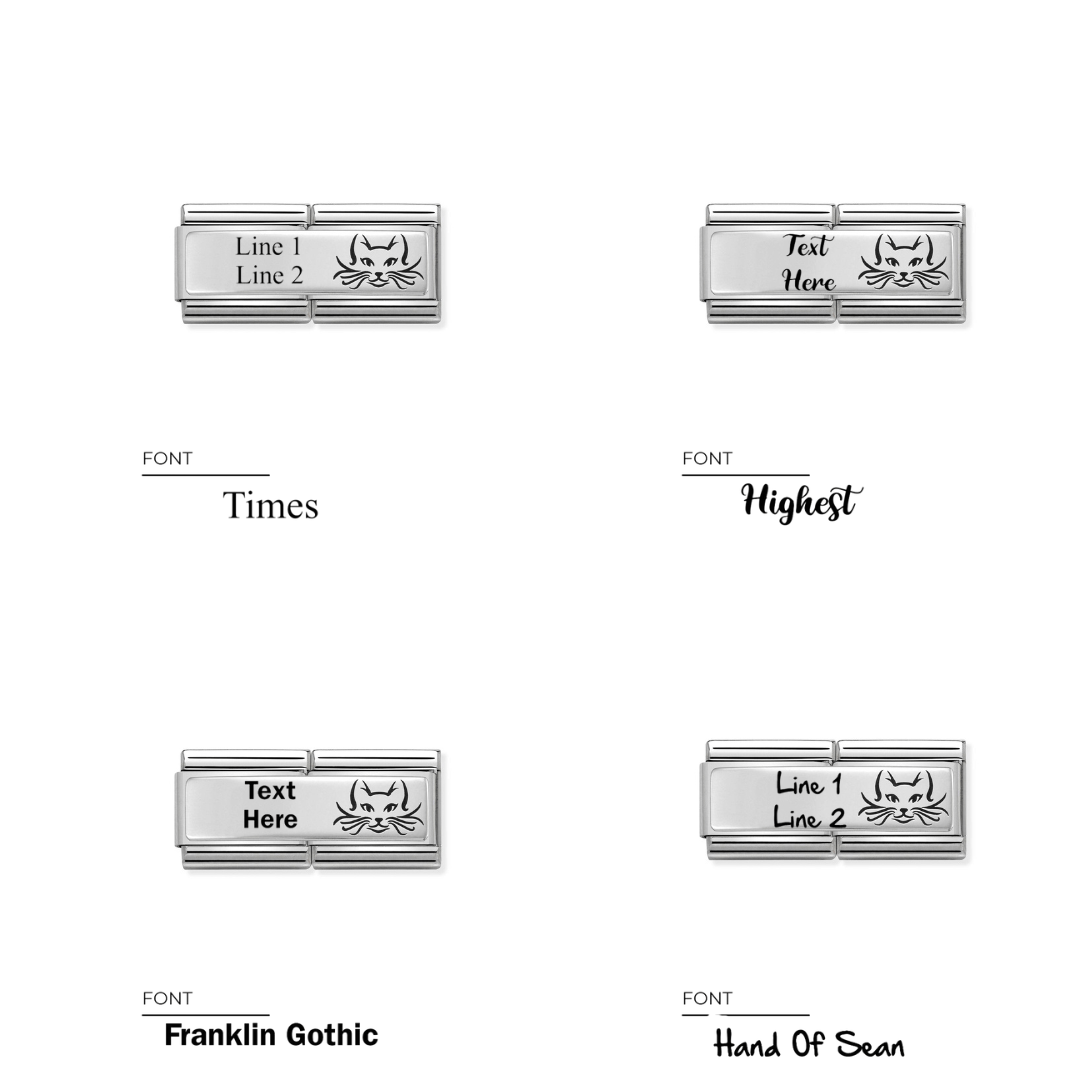 Nomination Classic Silver Engravable Double Cat Charm - MococoNomination330710/17/WEB8033497453563Charms and Links