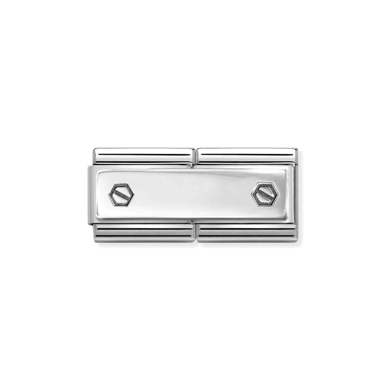 Nomination Classic Silver Engravable Double Hexagonal Screws Charm - MococoNomination330710/49/WEB8033497544773Charms and Links
