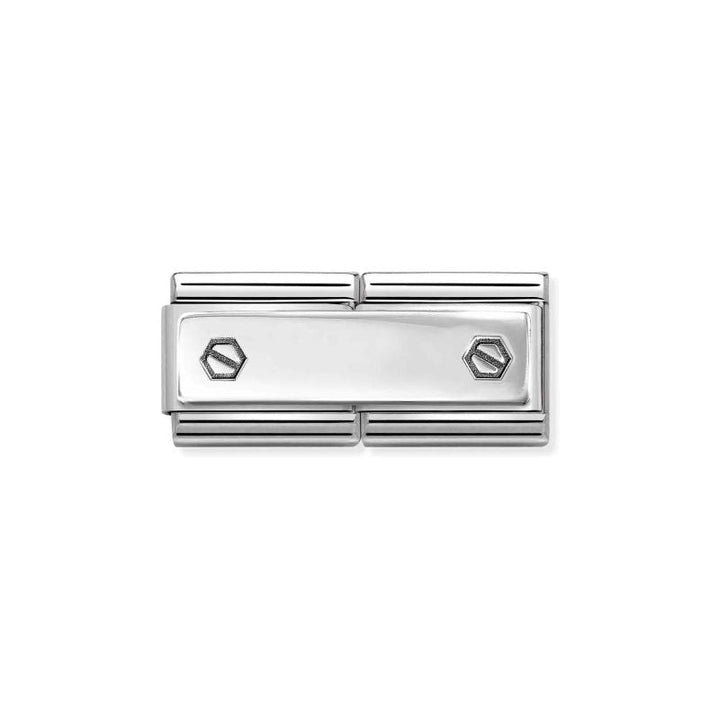 Nomination Classic Silver Engravable Double Hexagonal Screws Charm - MococoNomination330710/49/WEB8033497544773Charms and Links