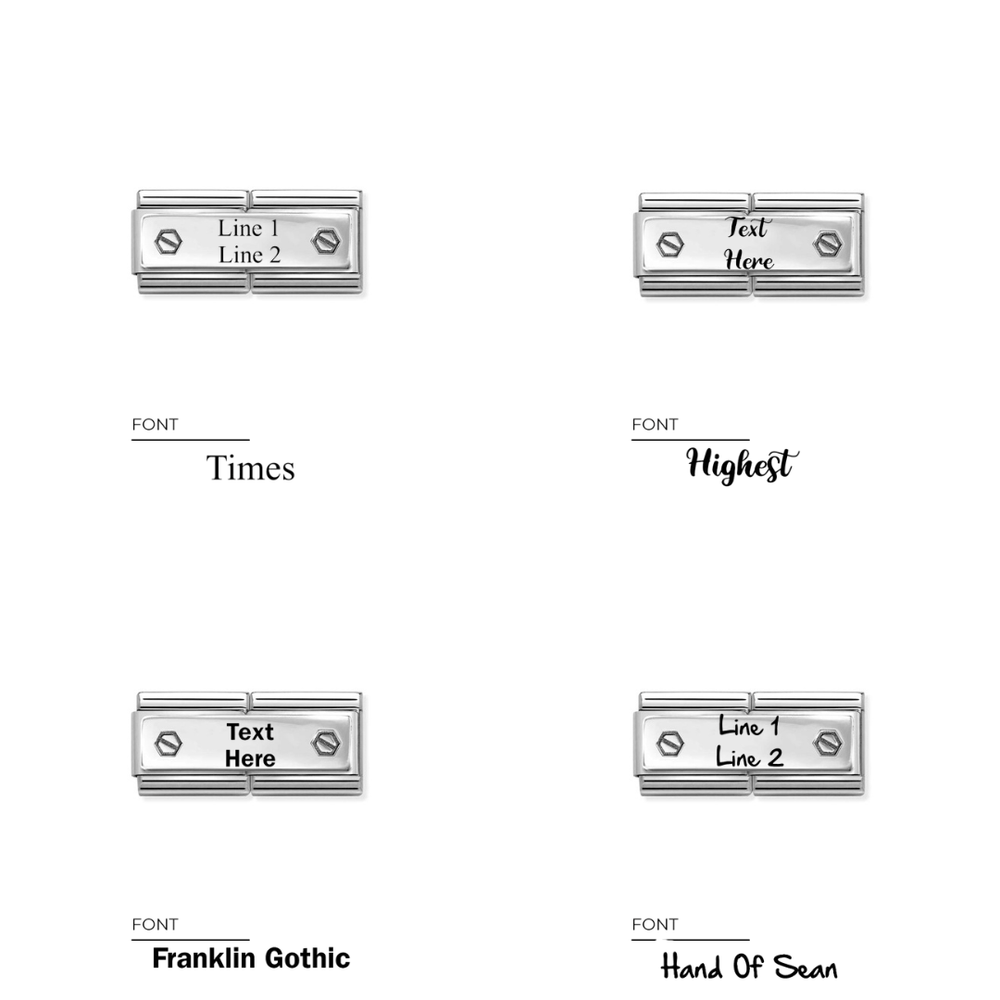 Nomination Classic Silver Engravable Double Hexagonal Screws Charm - MococoNomination330710/49/WEB8033497544773Charms and Links