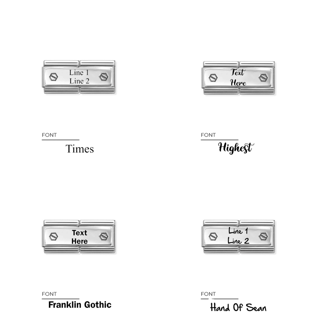 Nomination Classic Silver Engravable Double Hexagonal Screws Charm - MococoNomination330710/49/WEB8033497544773Charms and Links