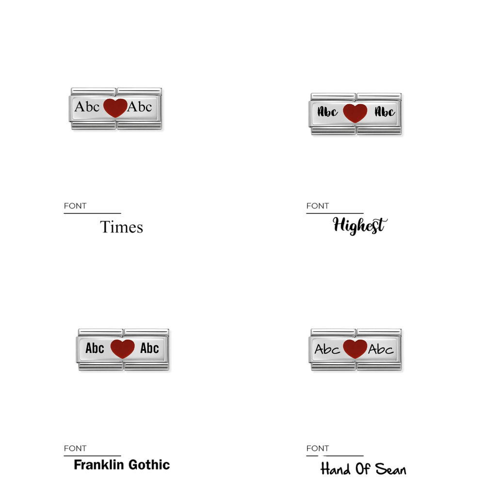 Nomination Classic Silver Engravable Double Red Heart Charm - MococoNomination330721/10/WEB8033497526571Charms and Links