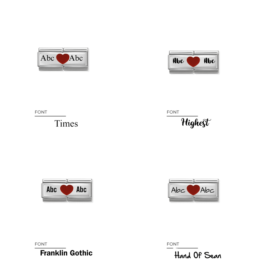 Nomination Classic Silver Engravable Double Red Heart Charm - MococoNomination330721/10/WEB8033497526571Charms and Links