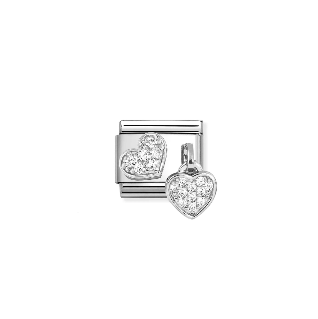 Nomination Classic Silver Heart and Heart Charm - MococoNomination331817/158033497566164Charms and Links