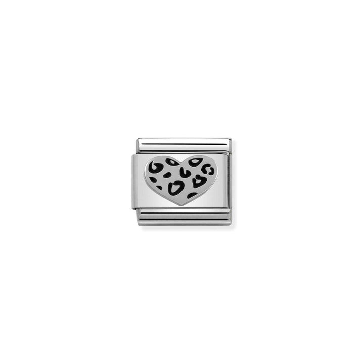 Nomination Classic Silver Leopard Print Heart Charm - MococoNomination330101/058033497342485Charms and Links