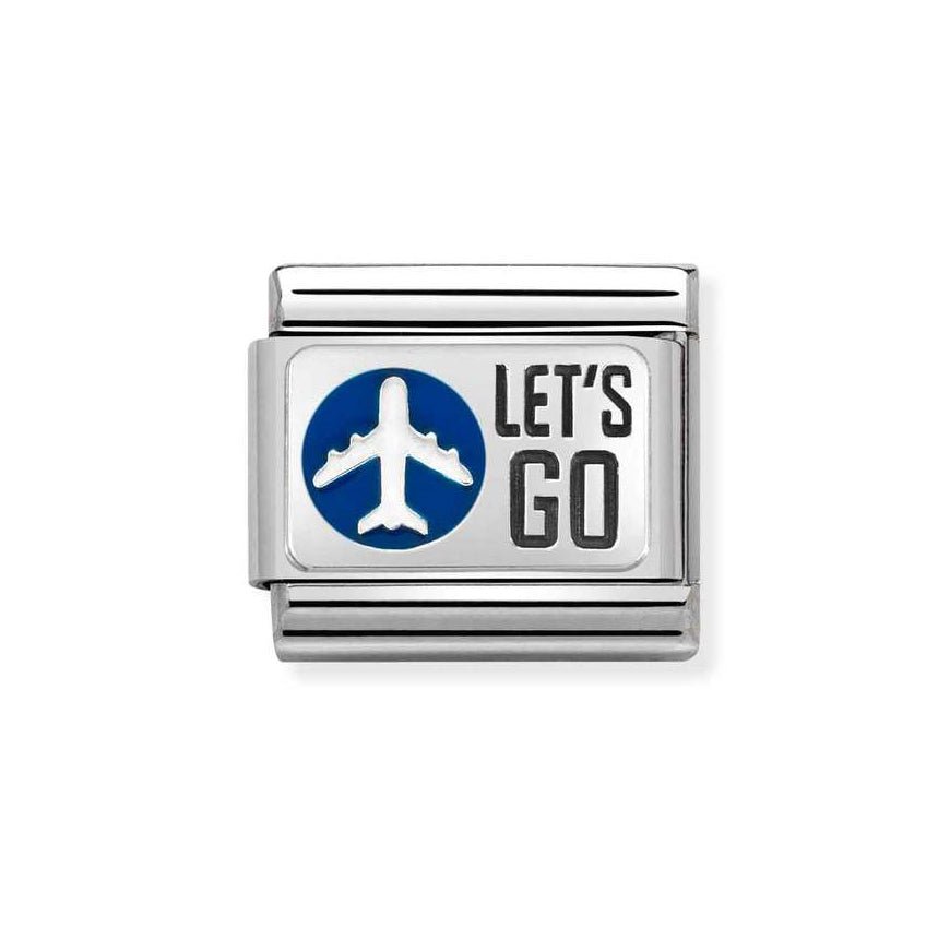 Nomination Classic Silver Lets Go Plane Charm - MococoNomination330206/318033497528223Charms and Links
