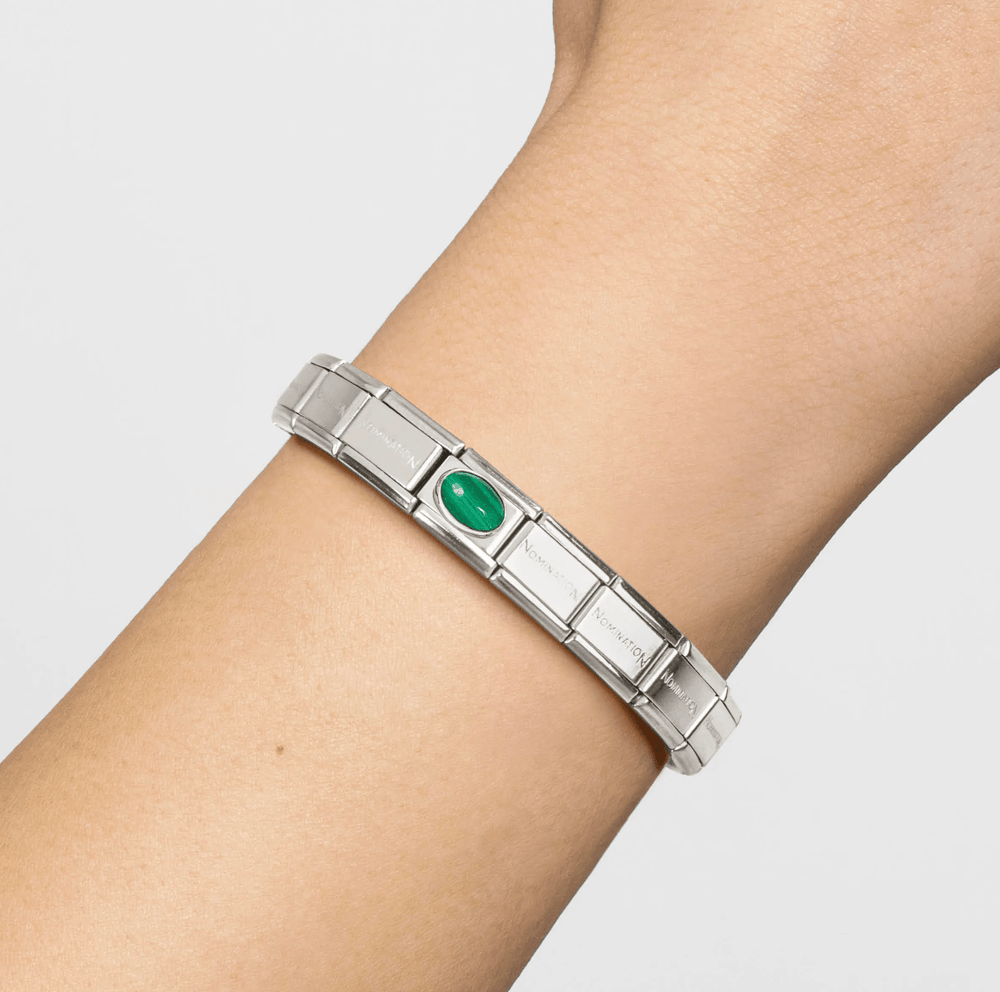 Nomination Classic Silver Malachite Charm - MococoNomination330510/488033497565983Charms and Links