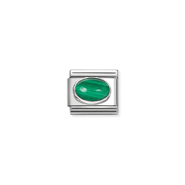 Nomination Classic Silver Malachite Charm - MococoNomination330510/488033497565983Charms and Links