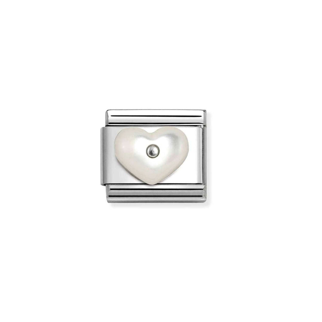 Nomination Classic Silver Mother of Pearl Heart Charm - MococoNomination330509/178033497553744Charms and Links