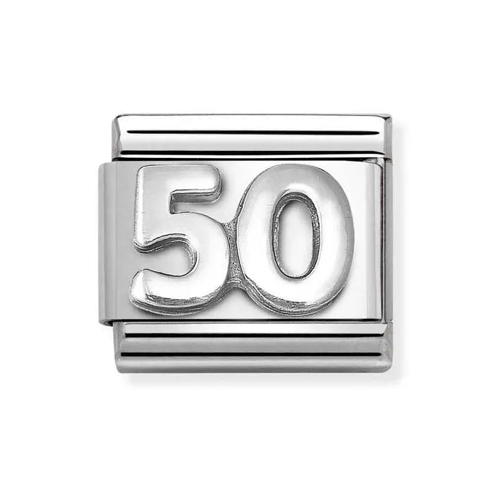 Nomination Classic Silver Number 50 Charm - MococoNomination330101/608033497430373Charms and Links