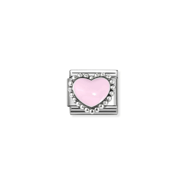 Nomination Classic Silver Pastel Pink Raised Heart Charm - MococoNomination330204/338033497565839Charms and Links