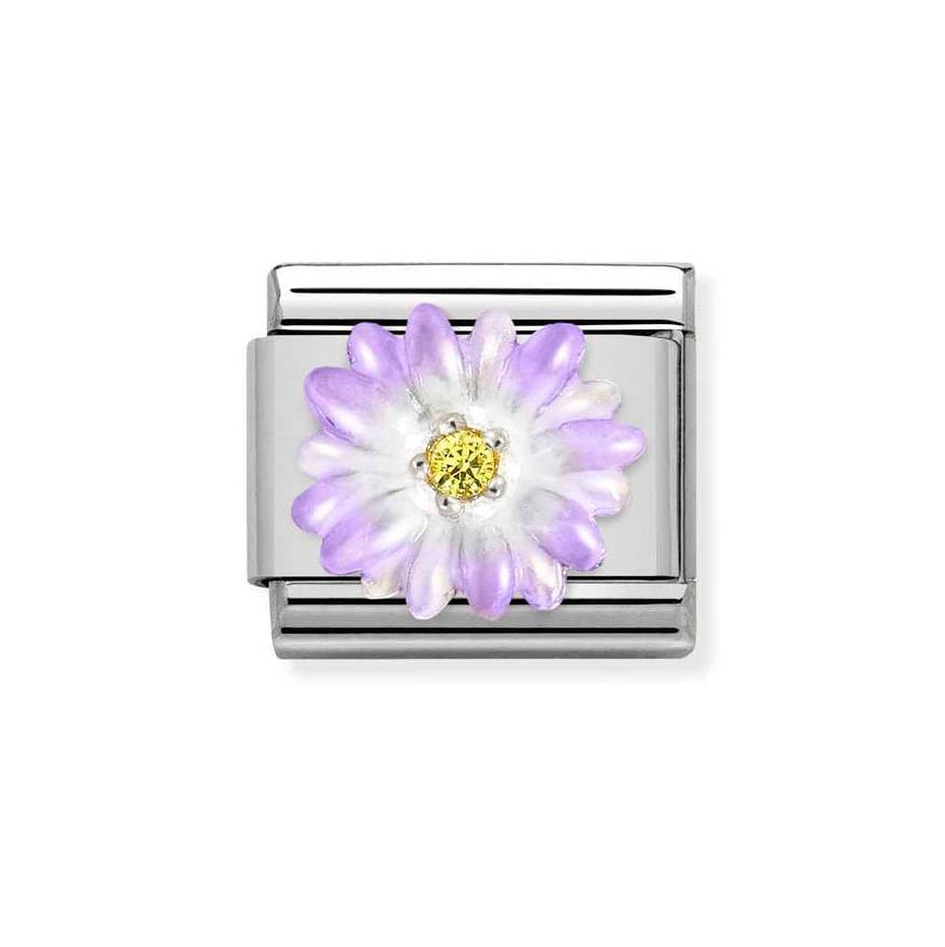 Nomination Classic Silver Purple Flower Charm - MococoNomination330321/038033497510945Charms and Links