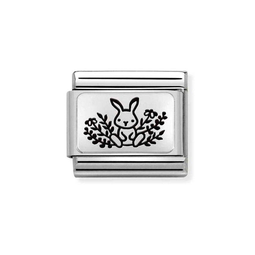 Nomination Classic Silver Rabbit with Flowers Charm - MococoNomination330111/208033497510549Charms and Links