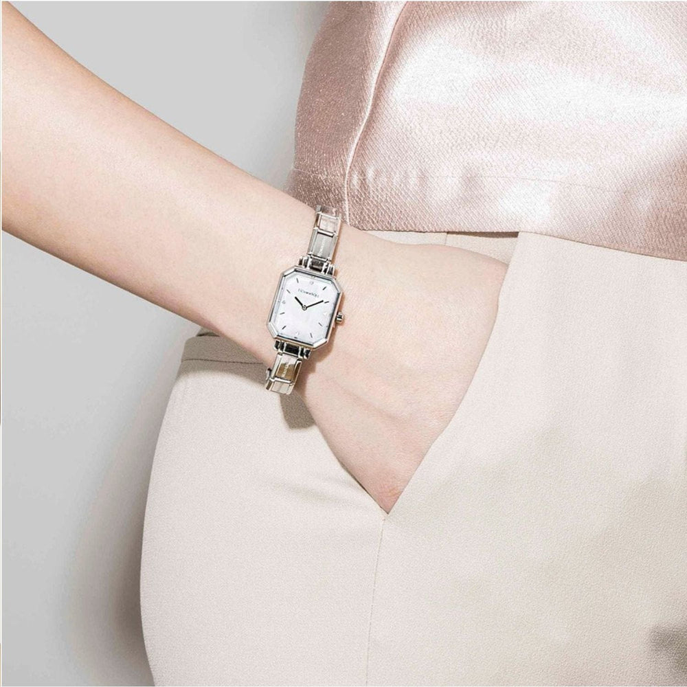 Nomination Classic Silver Rectangular Black Dial Watch - MococoNomination076030/0128033497408129Watches and Accessories
