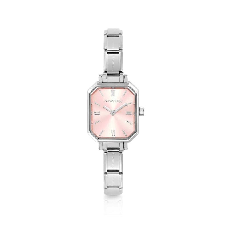 Nomination Classic Silver Rectangular Pink Dial Watch - MococoNomination076037/0148033497521347Watches and Accessories
