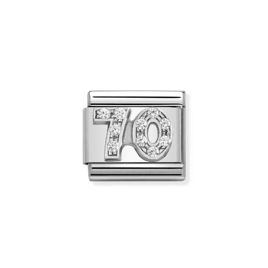 Nomination Classic Silver Sparkling Number 70 Charm - MococoNomination330304/338033497485168Charms and Links
