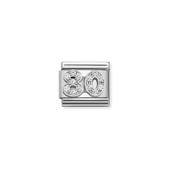 Nomination Classic Silver Sparkling Number 80 Charm - MococoNomination330304/348033497485175Charms and Links