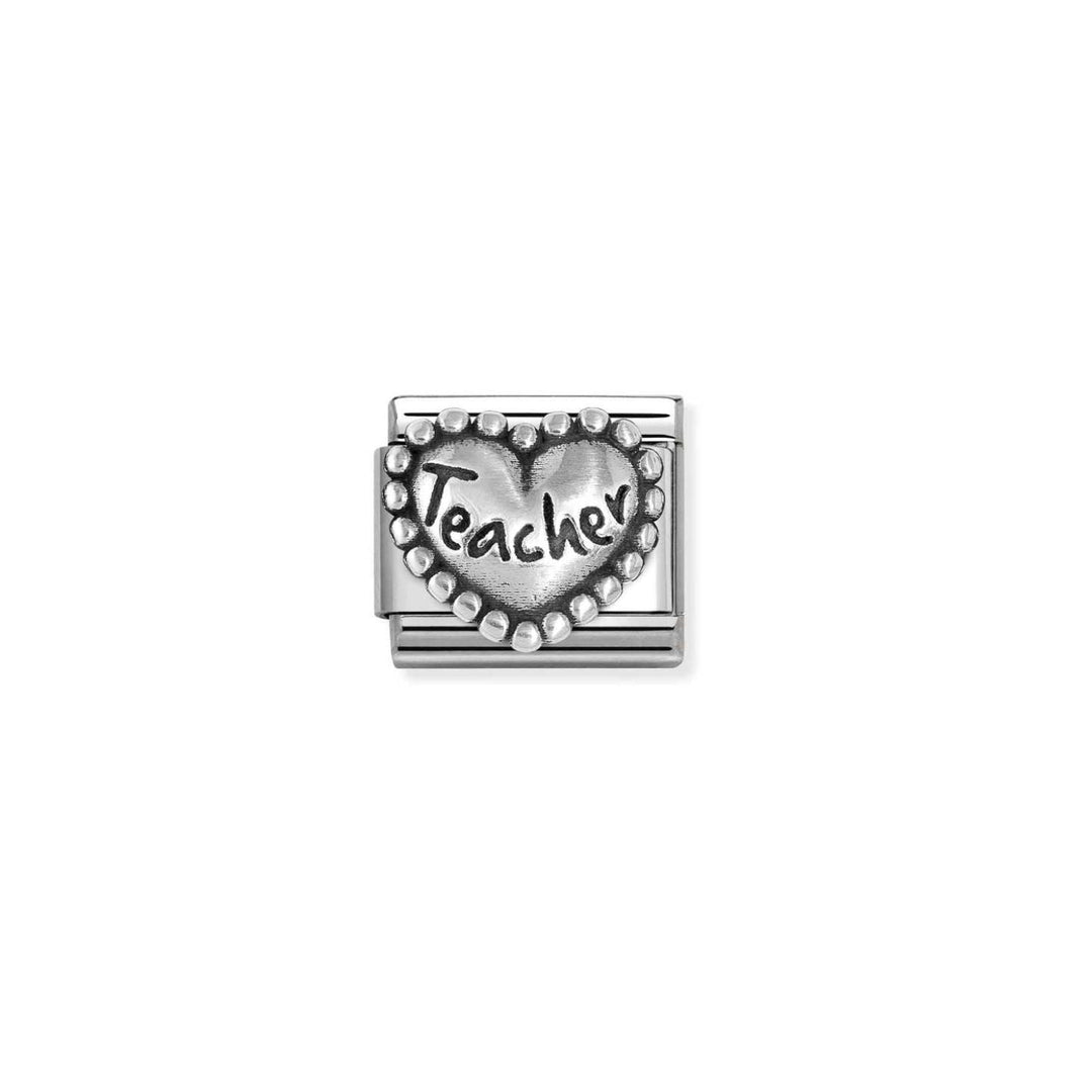 Nomination Classic Silver Teacher Beaded Heart Charm - MococoNomination330101/898033497565808Charms and Links