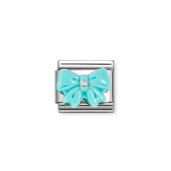 Nomination Classic Silver Turquoise Bow Charm - MococoNomination330509/198033497553768Charms and Links