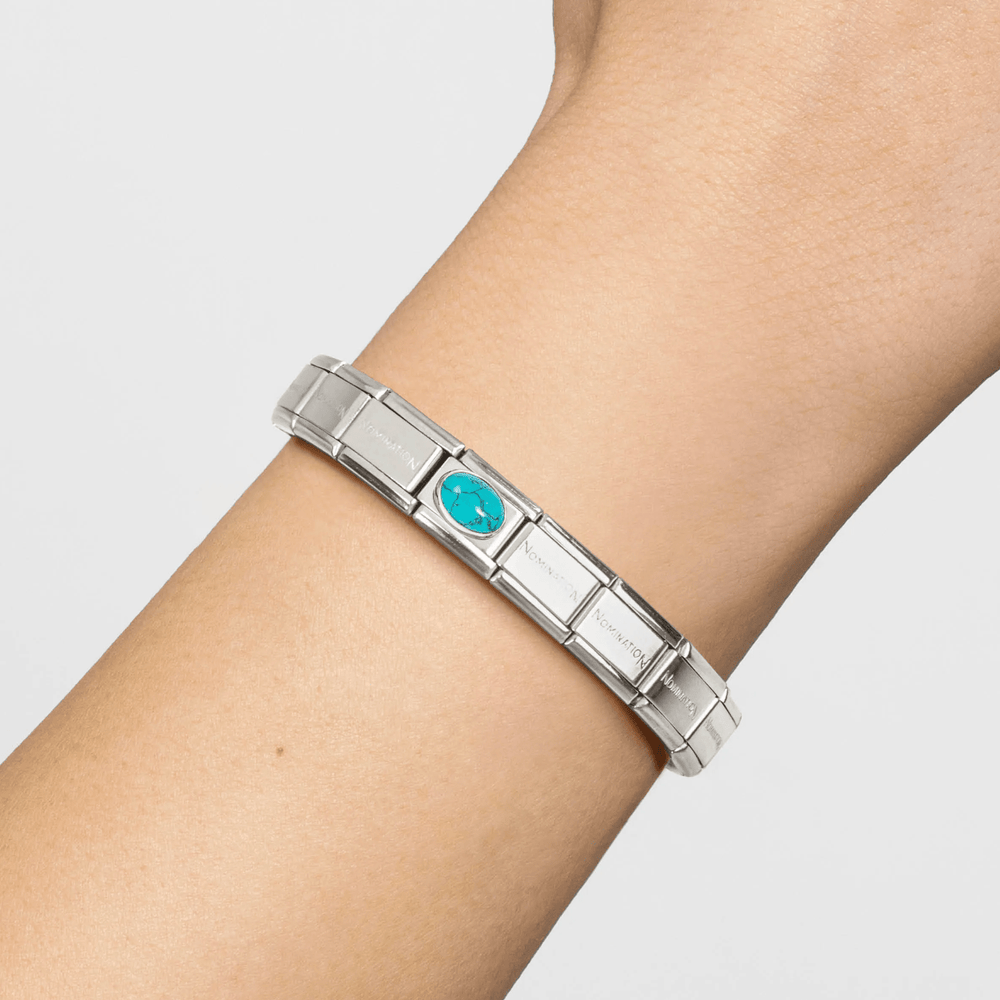 Nomination Classic Silver Vein Turquoise Charm - MococoNomination330510/498033497565990Charms and Links