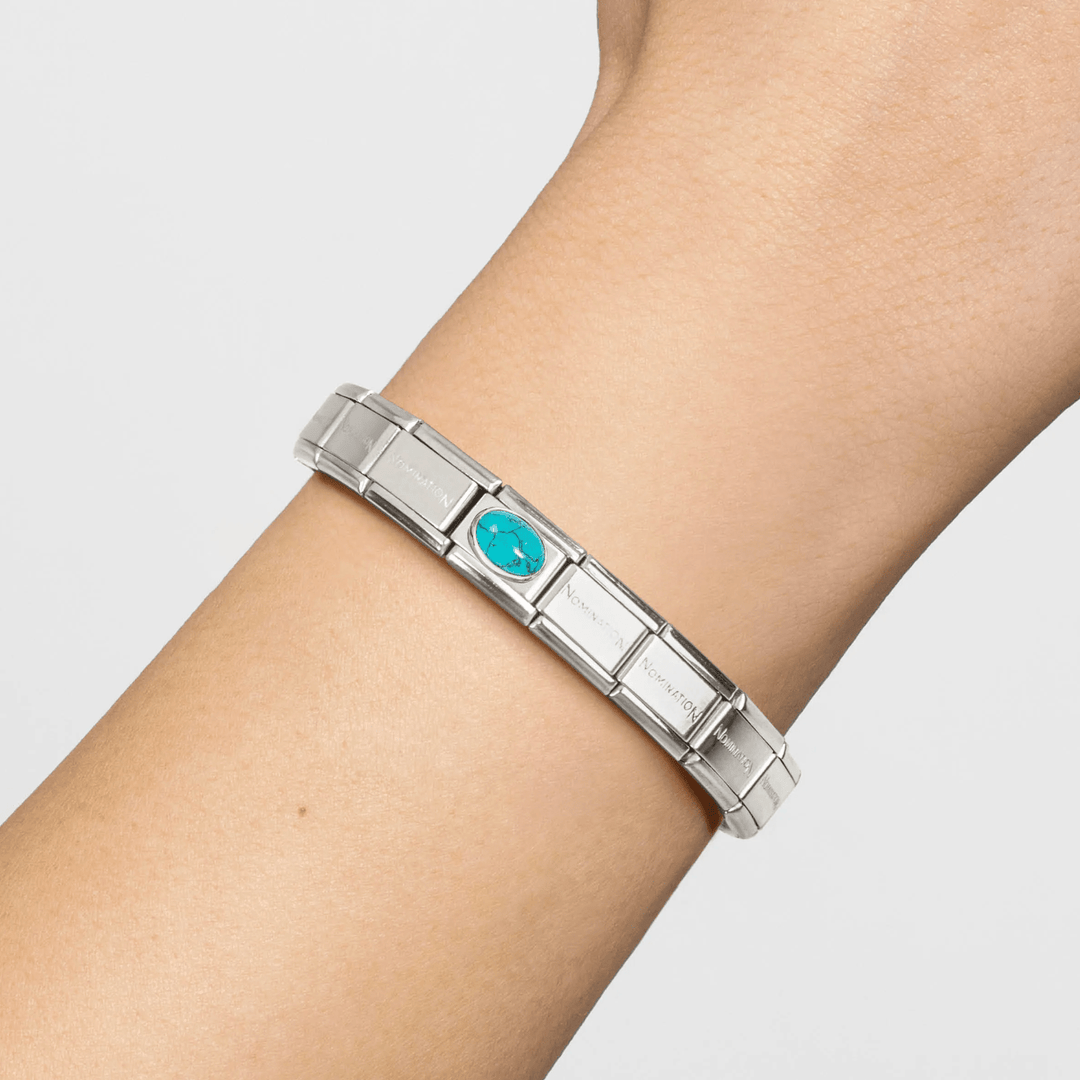 Nomination Classic Silver Vein Turquoise Charm - MococoNomination330510/498033497565990Charms and Links