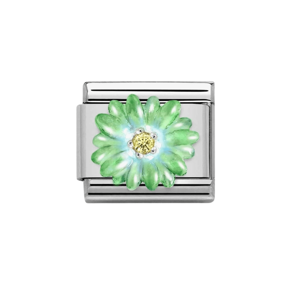 Nomination Classic Sterling Silver Green Flower Enamel Cubic Zirconia Charm - MococoNomination330321/078033497510983Charms