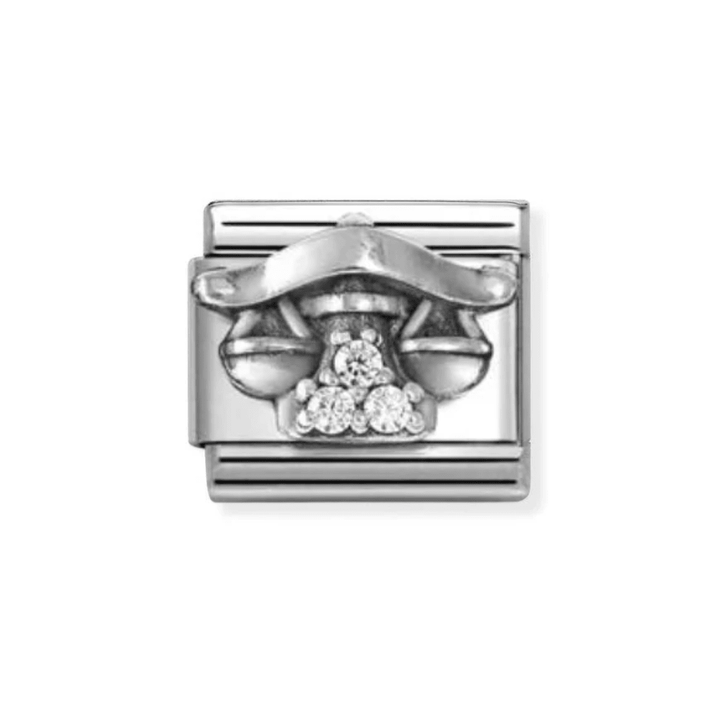 Nomination Classic Sterling Silver Libra White Cubic Zirconia Relief Charm - MococoNomination330326/078033497553676Charms