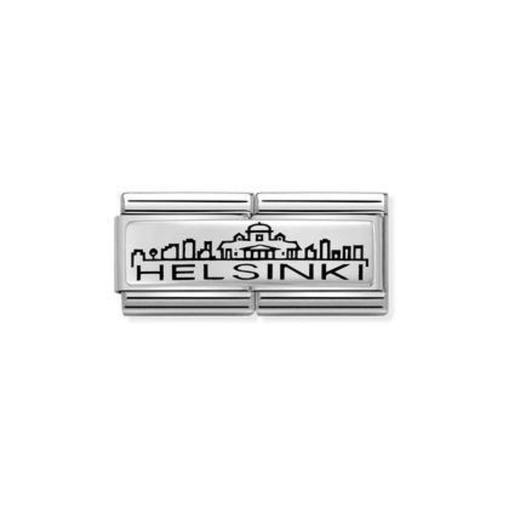 Nomination Composable 925 Sterling Silver and Classic Steel Skyline Helsinki Double Special Charm Image