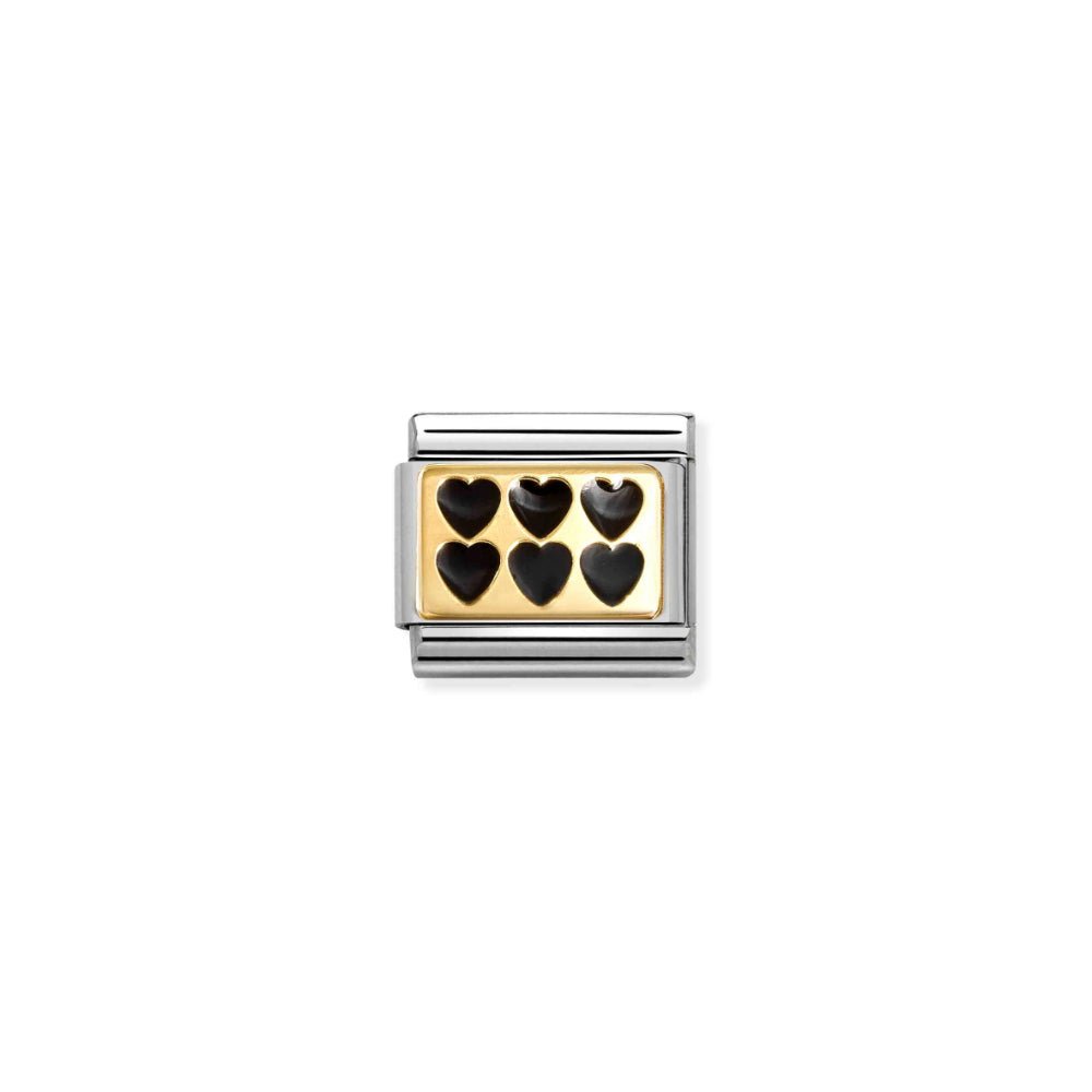 Nomination Composable Classic Black Hearts on Gold Link - MococoNomination030284/678033497553102Charms and Links
