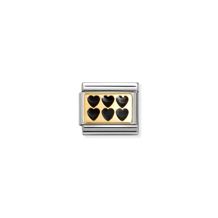 Nomination Composable Classic Black Hearts on Gold Link - MococoNomination030284/678033497553102Charms and Links