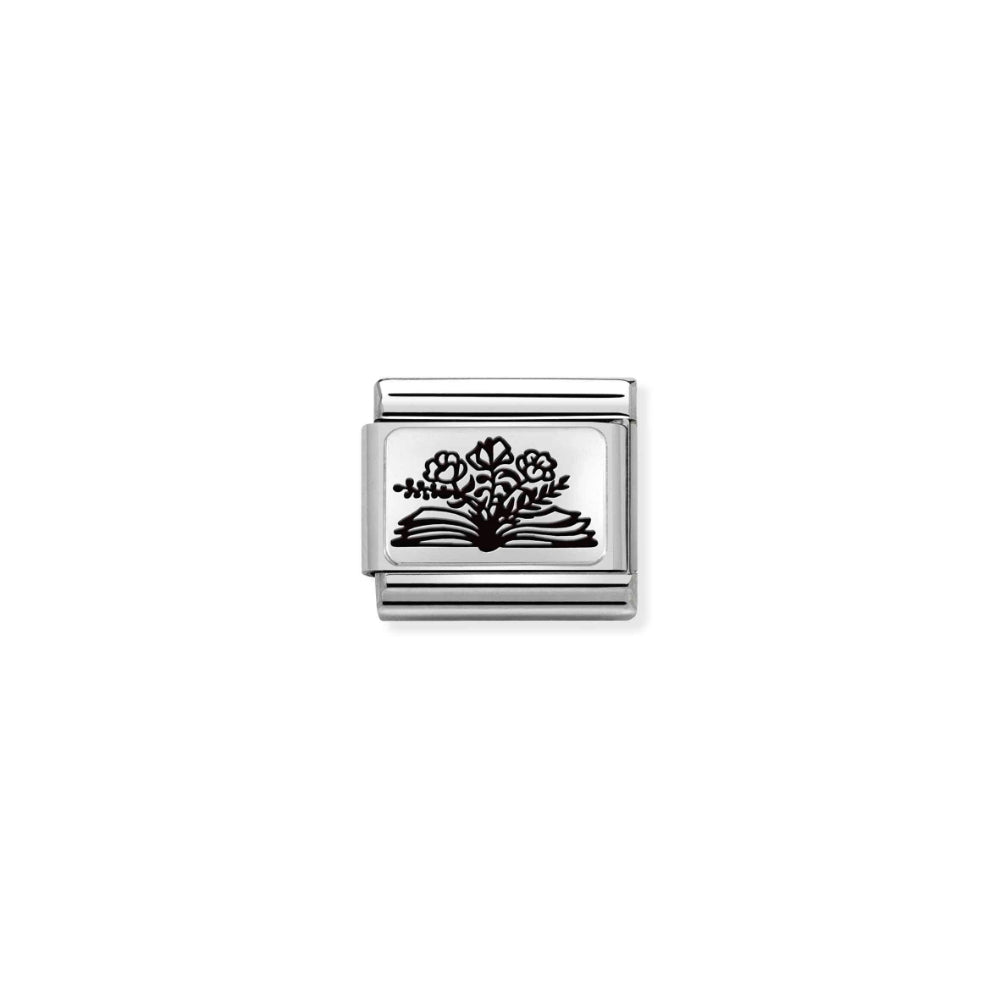 Nomination Composable Classic Book with Flowers Link image