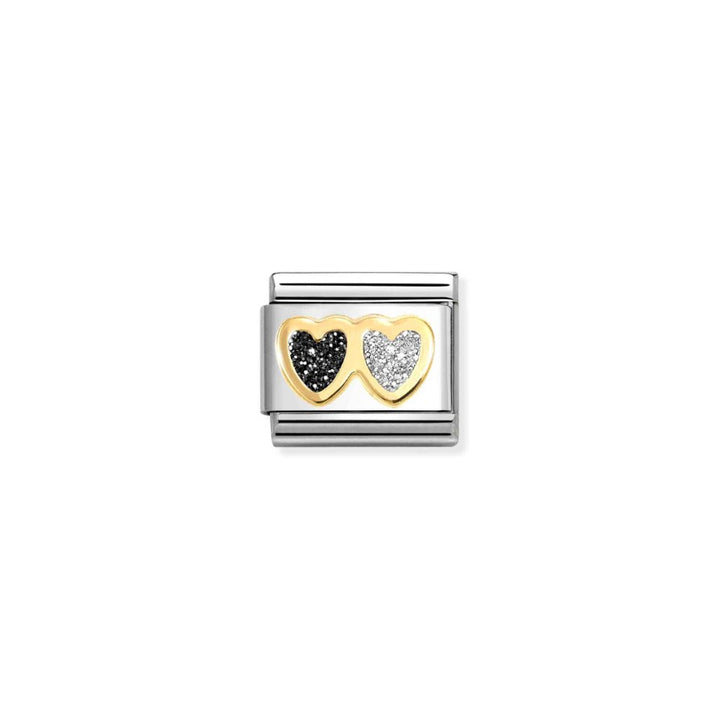 Nomination Composable Classic Double Heart Black & Silver Glitter Link - MococoNomination030220/158033497536815Charms and Links