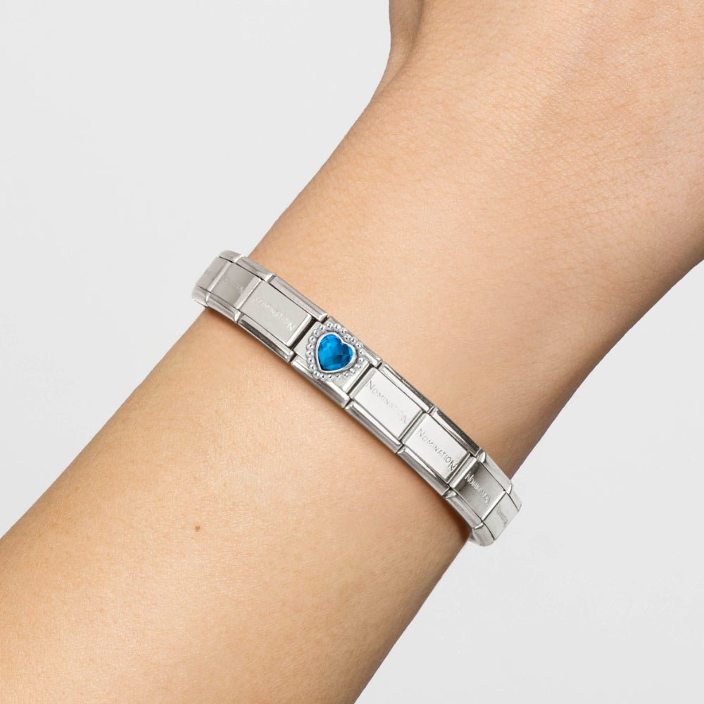 Nomination Composable Classic Faceted Blue Heart,Beaded Link - MococoNomination330606/0078033497566515Charms and Links