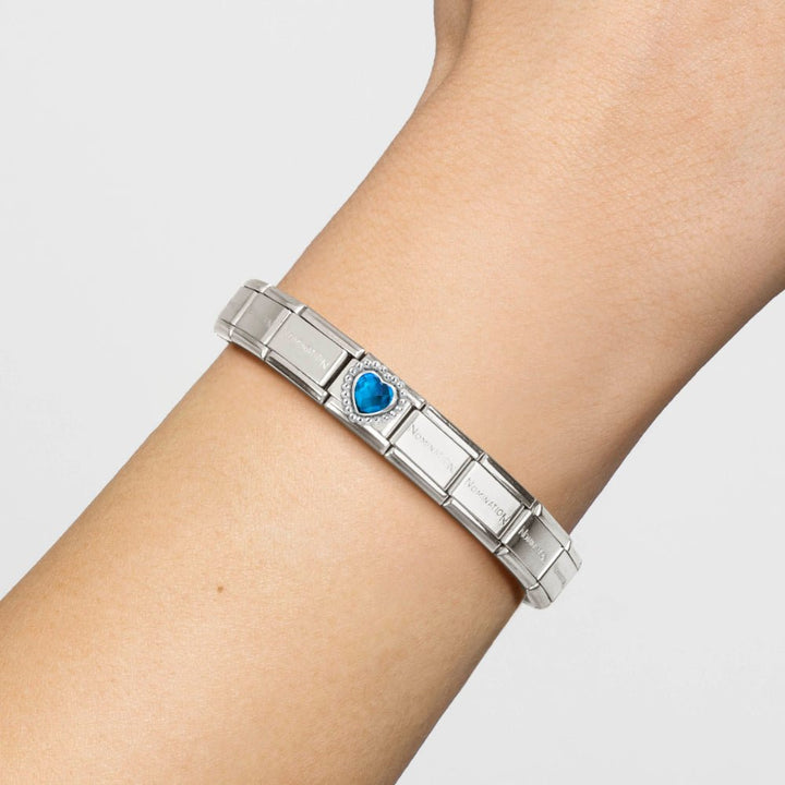Nomination Composable Classic Faceted Blue Heart,Beaded Link - MococoNomination330606/0078033497566515Charms and Links