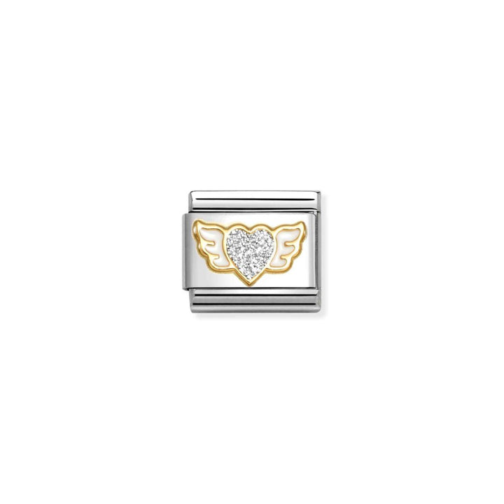 Nomination Composable Classic Heart with Wings Silver Glitter Link - MococoNomination030220/238033497536891Charms and Links