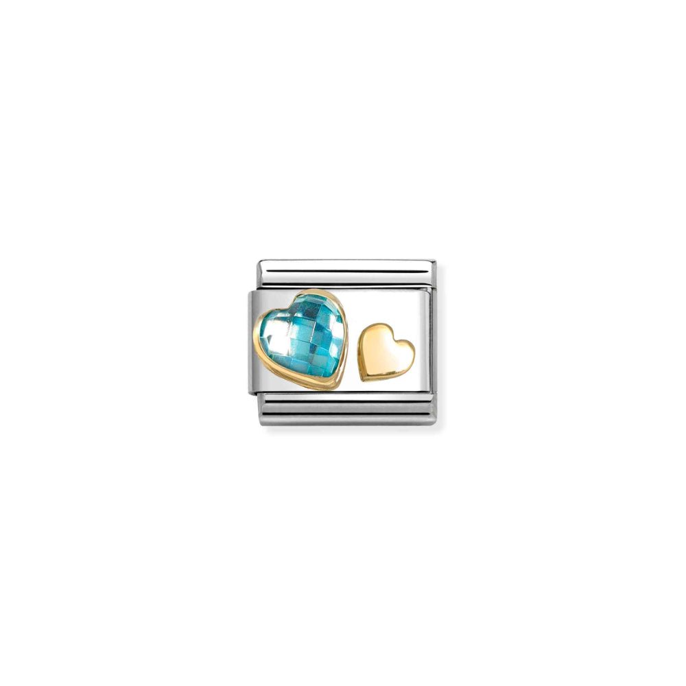 Nomination Composable Classic Hearts Light Blue CZ Link - MococoNomination030613/078033497553232Charms and Links