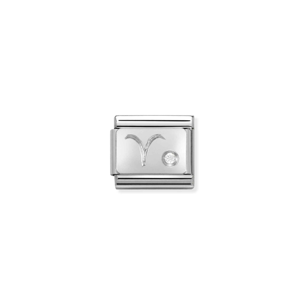 Nomination Composable Classic in Aries Silver and White Stone Link - MococoNomination330302/018033497274397Charms and Links