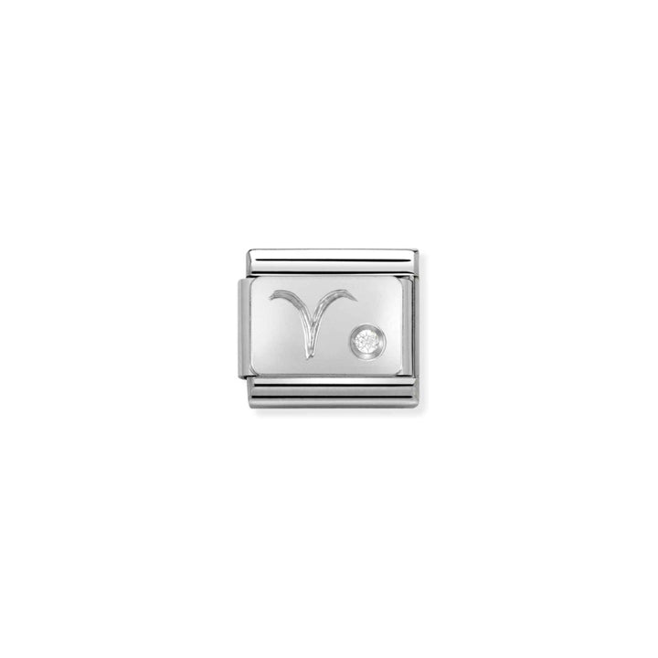 Nomination Composable Classic in Aries Silver and White Stone Link - MococoNomination330302/018033497274397Charms and Links