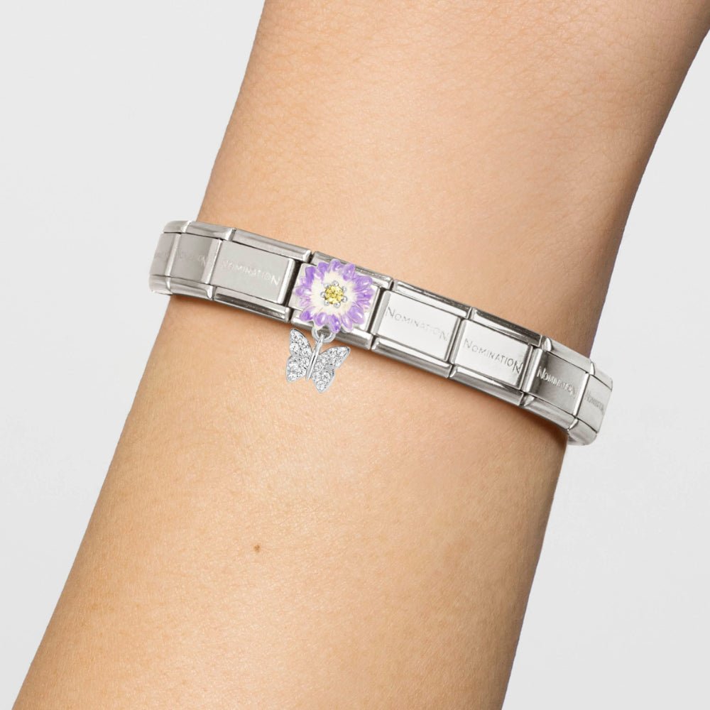 Nomination Composable Classic Purple Flower Butterfly Link - MococoNomination331814/118033497550330Charms and Links
