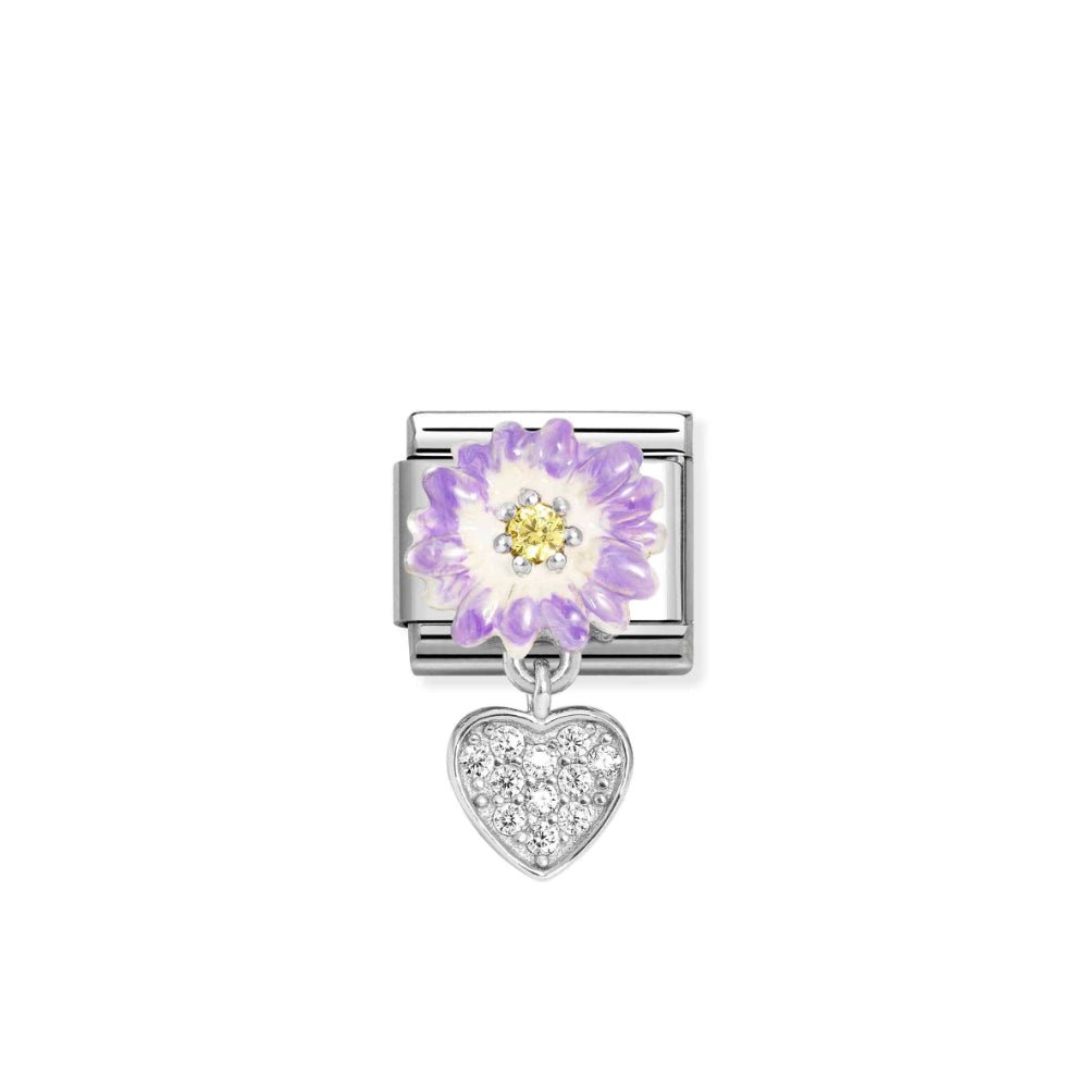 Nomination Composable Classic Purple Flower Heart Link - MococoNomination331814/108033497550323Charms and Links