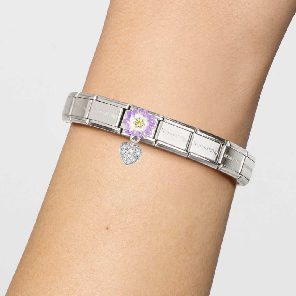 Nomination Composable Classic Purple Flower Heart Link - MococoNomination331814/108033497550323Charms and Links