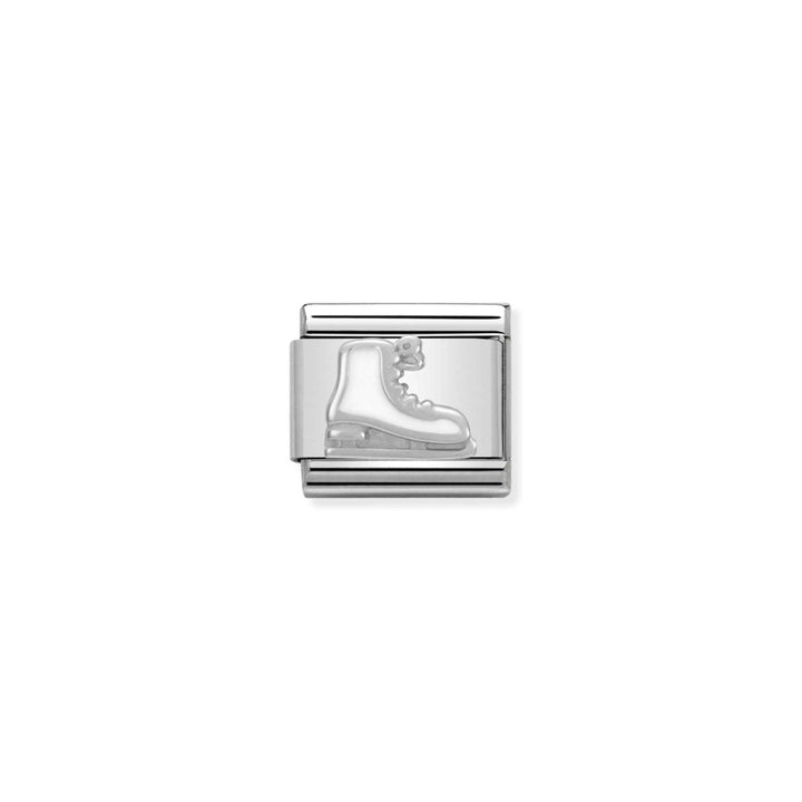 Nomination Composable Classic Silver and Enamel White Christmas Ice Skate Charm image