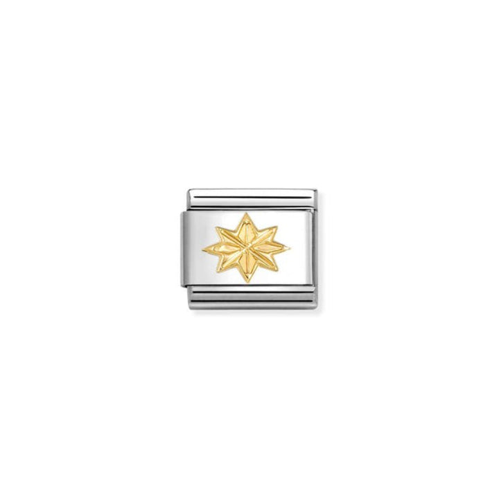 Nomination Composable Classic Symbols Stainless Steel & Bonded Yellow Gold Windrose 9 mm Charm Link image