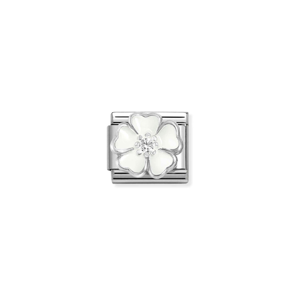 Nomination Composable Classic White Flower with CZ Link - MococoNomination330321/158033497550002Charms and Links