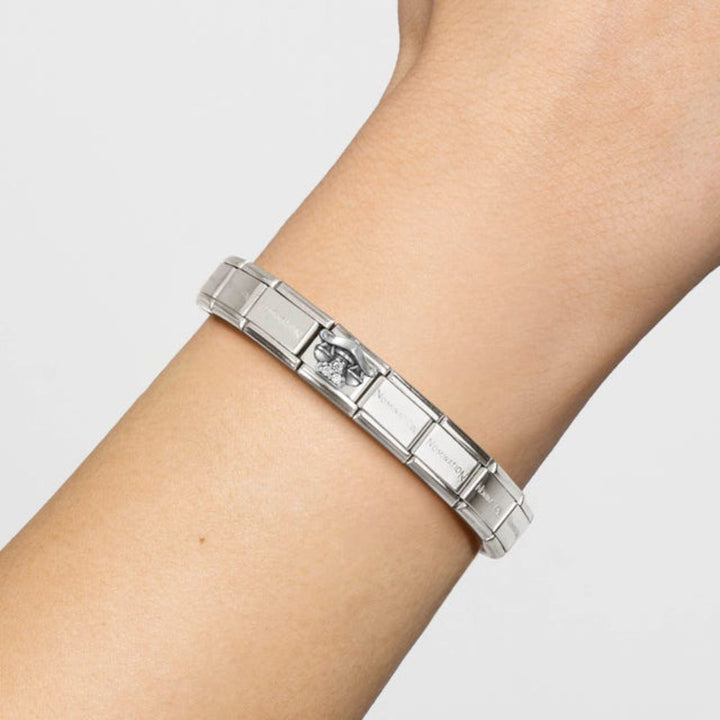 Nomination Composable Classic Zodiaco Relief Stainless Steel, White Cubic Zirconia & 925 Sterling Silver Libra 9 mm Charm Link image 1