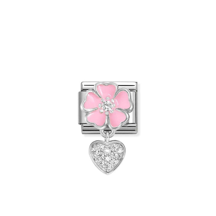 Nomination Composable Pendant Link Silver Flower and Heart Link - MococoNomination331814/018033497550231Charms and Links